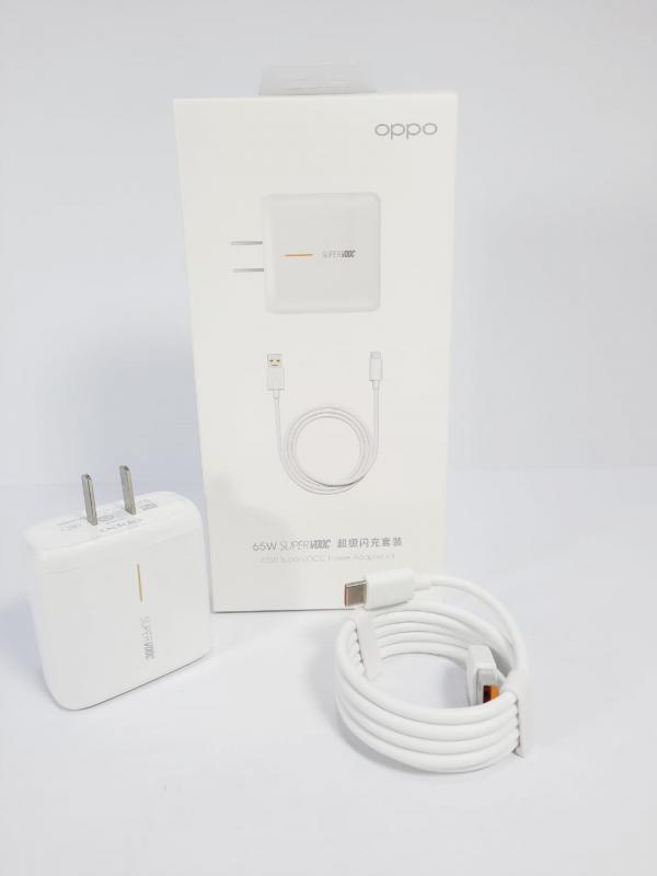 CARGADOR CUBO CASA OPPO COMPATIBLE CON LAPTOP TIPO-C 10 VOLTIOS 65W SUPPER VDDC CON CABLE TIPO-C 6.5A 6.5 AMPERIOS