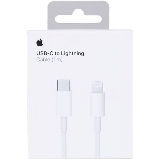 CABLES USB PD TIPO-C A LIGHTNING CON LOGO IPHONE COLOR BLANCO