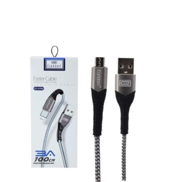 CABLES USB MICRO V8  EC-076M EARLDOM NEGRO