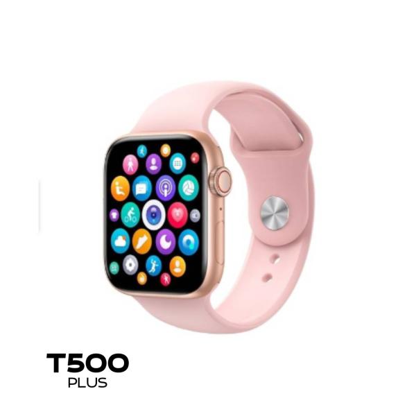 RELOJ INTELIGENTE SMART WATCH T500 PLUS COLOR ROSADO