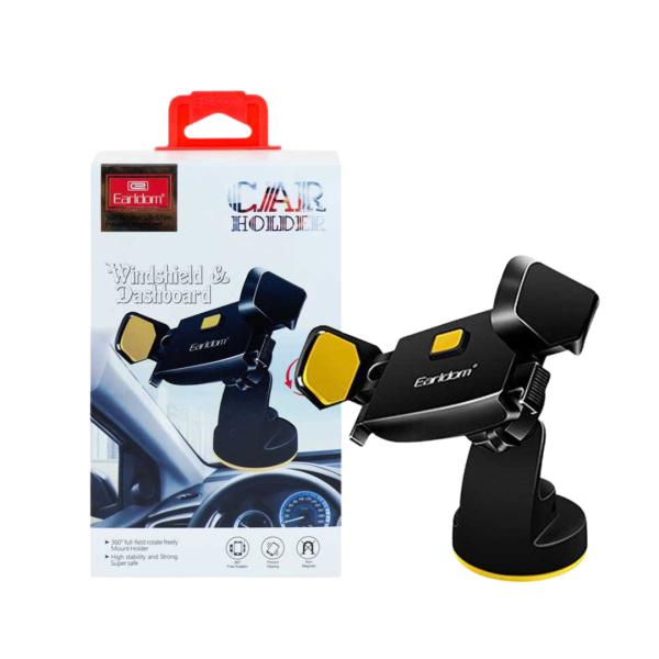 HOLDER PARA CARRO O  ET-EH44 NEGRO CON AMARILLO