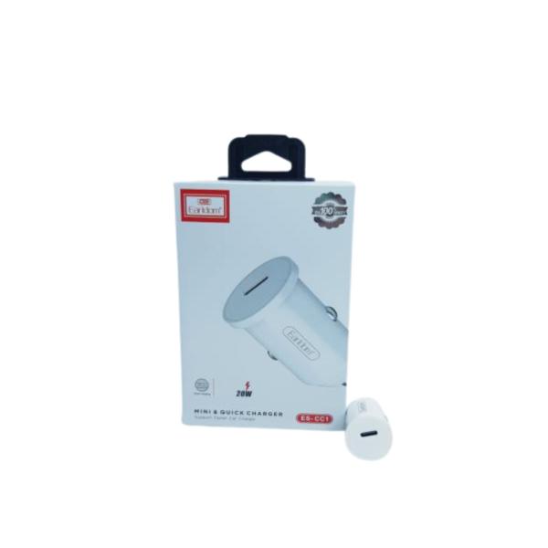 CARGADOR CUBO CARRO PD 20W ENTRADA TIPO C  2.1 A ES-CC1 EARLDOM COLOR
