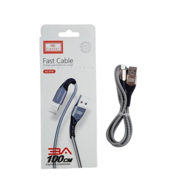 CABLES USB IPHONE LIGHTNING  EC-076I EARLDOM NEGRO