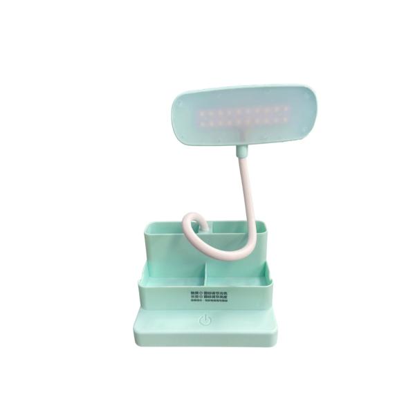 LAMPARA LUZ LED PARA ESCRITORIO CON PORTALAPICEROS CELESTE