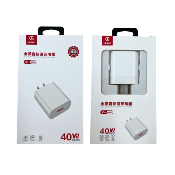 CARGADOR CUBO USB CASA HOGUO G03 40 WATTS CARGA RAPIDA