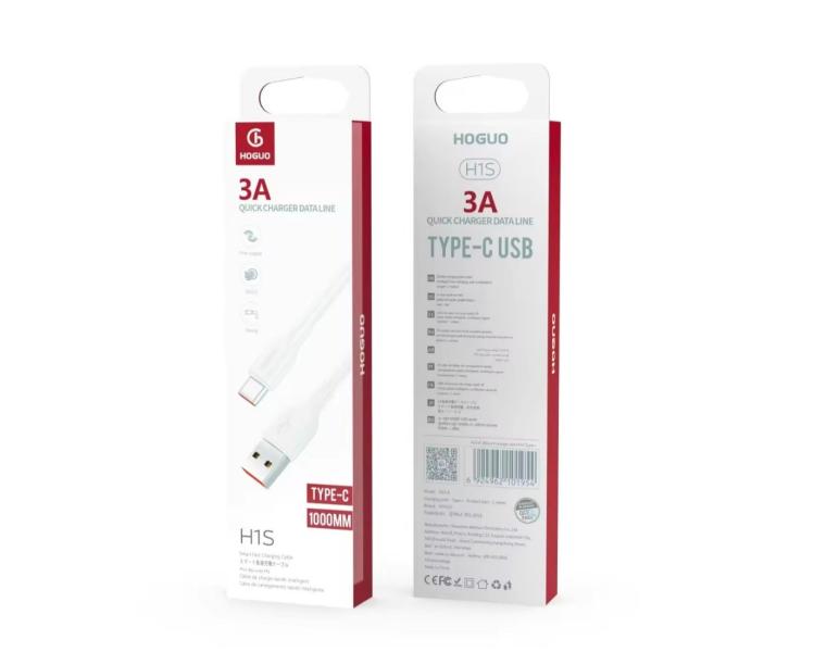 CABLES USB TIPO-C HOGUO H1S COLOR BLANCO