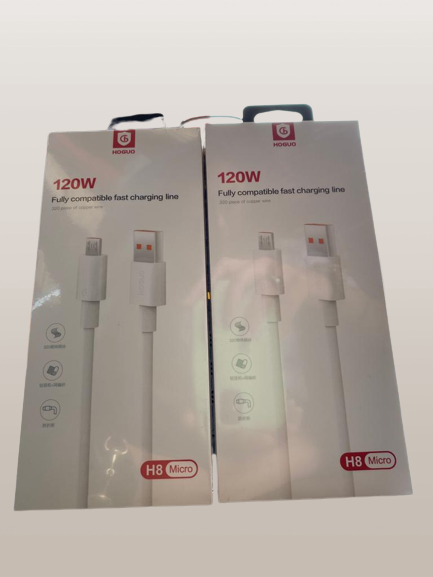 CABLES USB MICRO V8 HOGUO H8 COLOR BLANCO