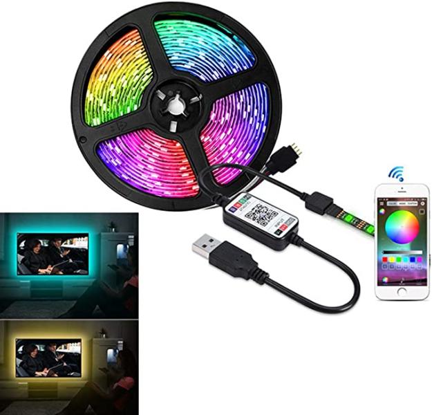 TIRA LED SMD 5050 CON ADAPTADOR 5 VOLTIOS BLISTER