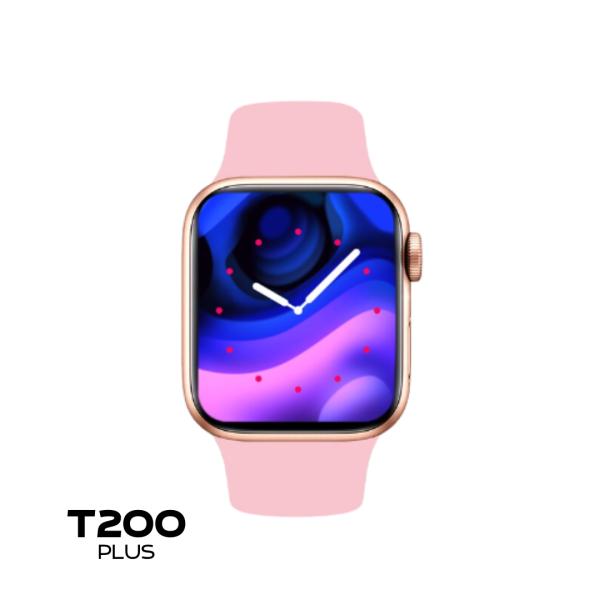 RELOJ INTELIGENTE SMART WATCH T200+ PLUS COLOR ROSADO