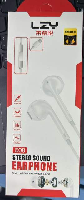 AUDIFONOS MANOS LIBRES CONECTOR TIPO-C HOORY HR-E08 CON CABLE STEREO MP3