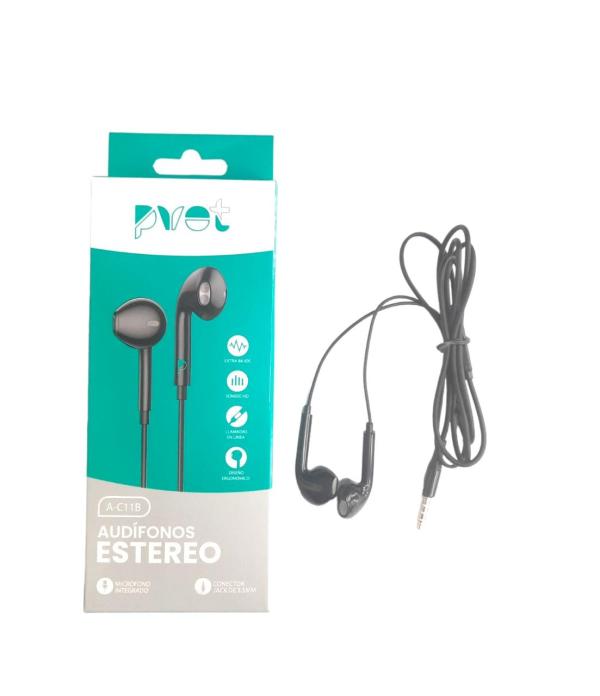 AUDIFONOS MANOS LIBRES CON CABLE STEREO MP3 A-C11W - B PVOT NEGRO