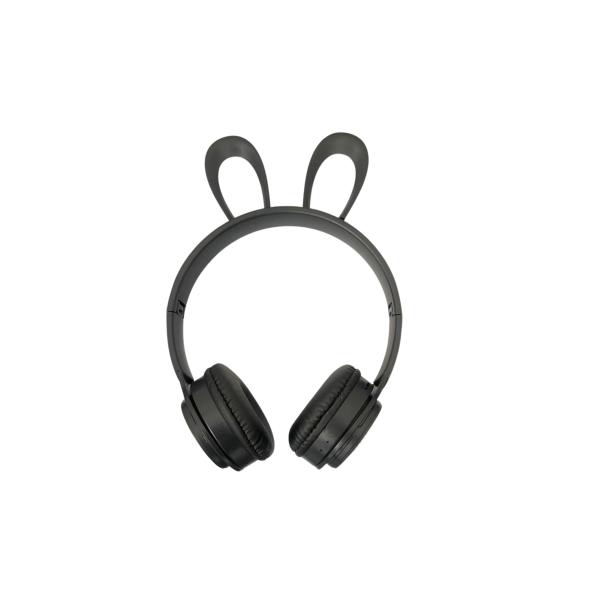 AUDIFONOS OREJAS DE CONEJO MANOS LIBRES BLUETOOTH STEREO MP3 WIRELESS KT-57 COLOR NEGRO