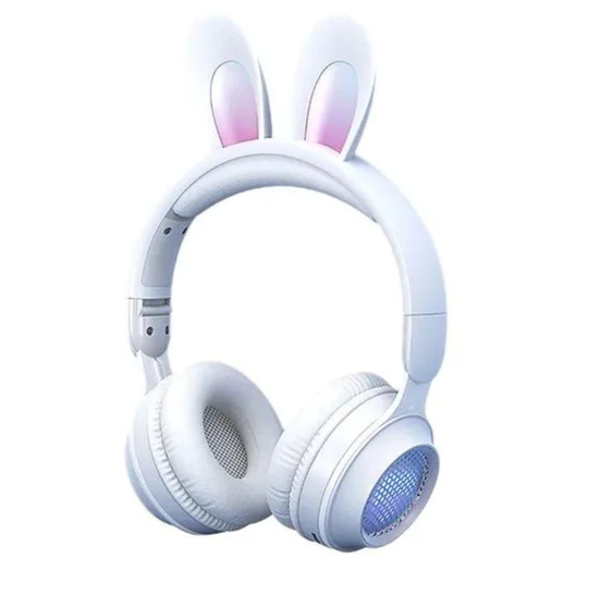 AUDIFONOS OREJAS DE CONEJO MANOS LIBRES BLUETOOTH STEREO MP3 WIRELESS KT-57 COLOR CELESTE