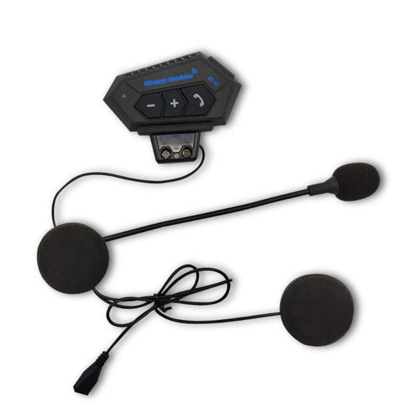 AUDIFONOS MANOS LIBRES BLUETOOTH PARA CASCO DE MOTO STEREO MP3 WIRELESS BT-12 COLOR NEGRO
