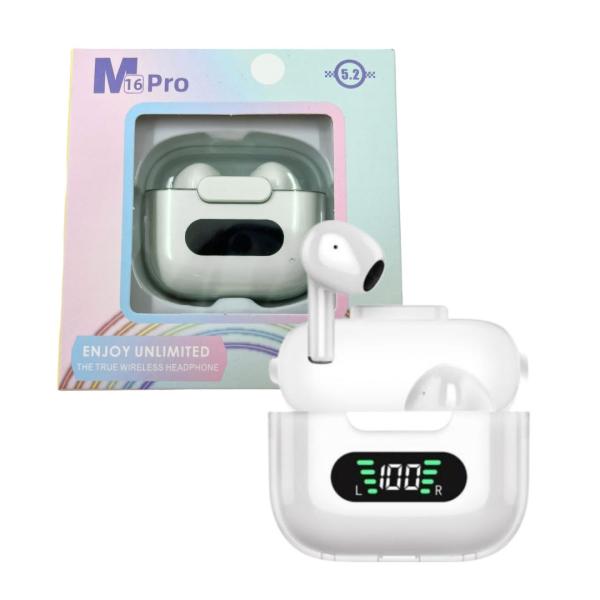 AUDIFONOS MANOS LIBRES BLUETOOTH TWS AIRPODS INPODS M16 COLOR BLANCO