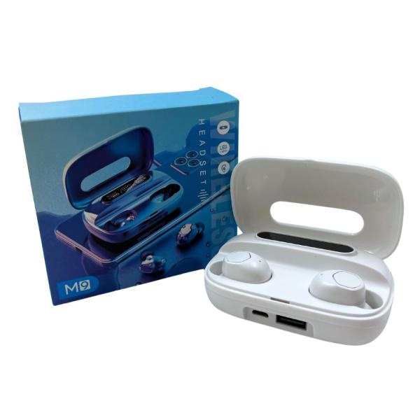 AUDIFONOS MANOS LIBRES BLUETOOTH TWS AIRPODS INPODS M9 COLOR BLANCO