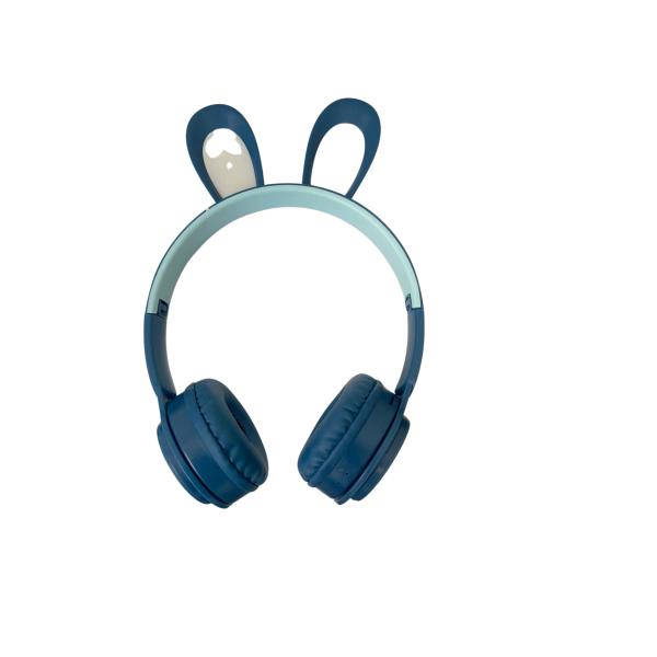 AUDIFONOS OREJAS DE CONEJO MANOS LIBRES BLUETOOTH STEREO MP3 WIRELESS KT-57 COLOR AZUL