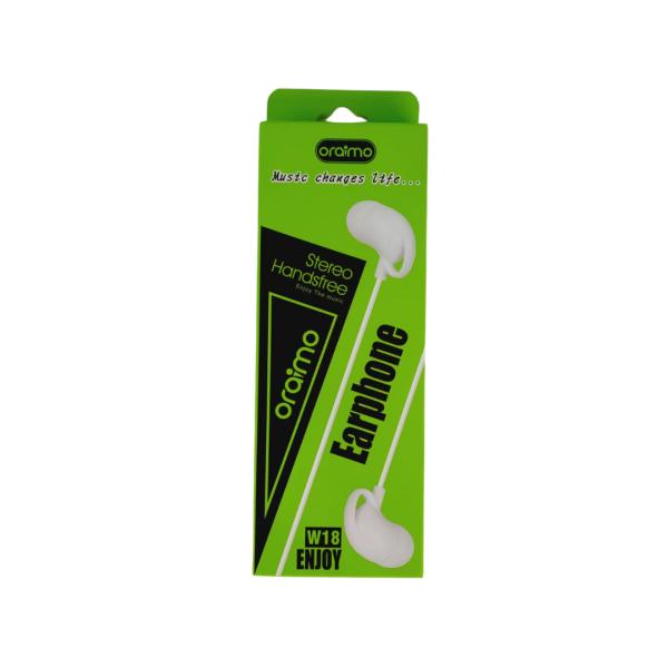 AUDIFONOS MANOS LIBRES CON CABLE STEREO MP3 ORAIMO W18 COLOR BLANCO