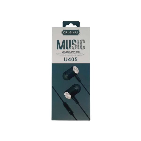 AUDIFONOS MANOS LIBRES CON CABLE STEREO MP3 U405 COLOR NEGRO