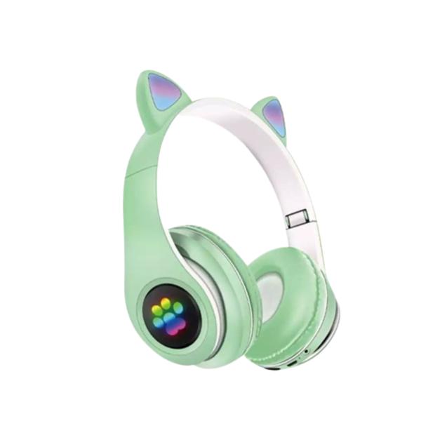 AUDIFONOS MANOS LIBRES BLUETOOTH STEREO MP3 B39M OREJAS DE GATO  COLORES VERDE