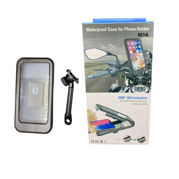 HOLDER ESTUCHE MOTO  O BICI CONTRA AGUA  PARA RETROVISOR O ESPEJO MODELO M3A