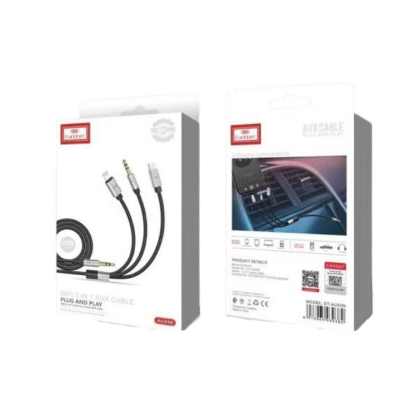 CABLES AUXILIAR 3.5 MM A 3.5  ET-AUX09 EARLDOM BLANCO