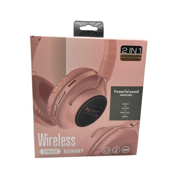 AUDIFONOS INALAMBRICO SD80BT ROSADO