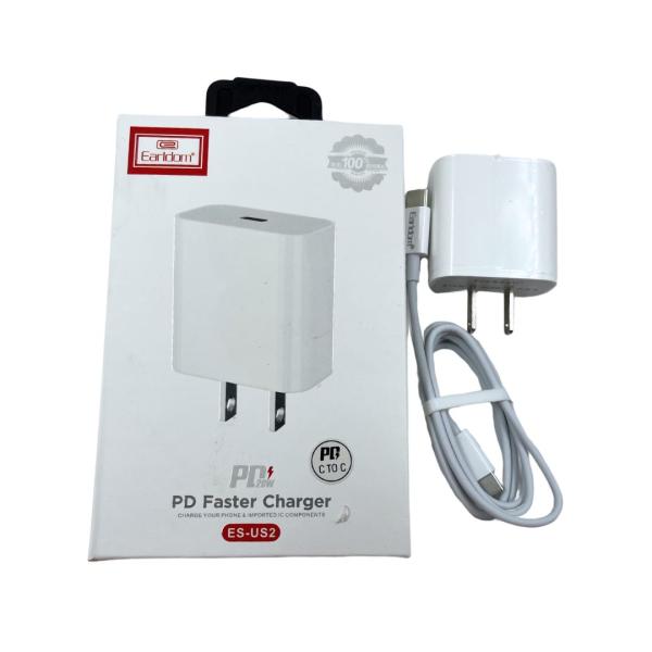 CARGADOR CUBO CASA DE TIPO C A TIPO C ES-US2 EARLDOM BLANCO
