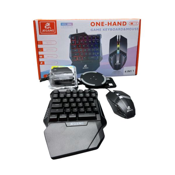 COMBO TECLADO Y MOUSE  JK-913 4 EN 1 JEQANG NEGRO