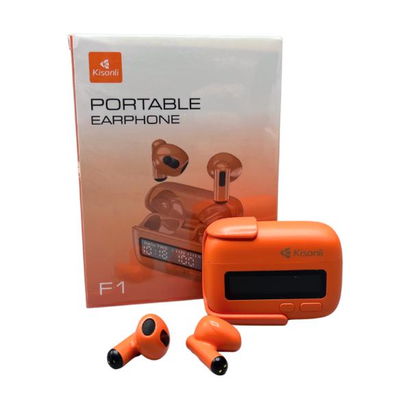 AUDIFONOS MANOS LIBRES BLUETOOTH TWS AIRPODS INPODS F1 NARANJA