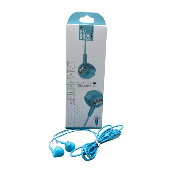 AUDIFONOS MANOS LIBRES CON CABLE STEREO MP3 EV8025 TIPO C CELESTE