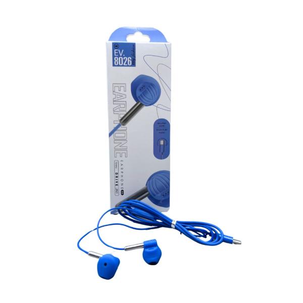 AUDIFONOS MANOS LIBRES CON CABLE STEREO MP3 EV8026 CELESTE