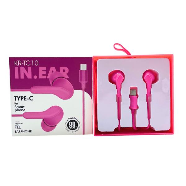 AUDIFONOS MANOS LIBRES CON CABLE STEREO MP3 KR TC10 ROSADO