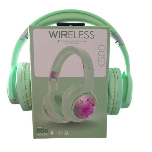 AUDIFONOS MANOS LIBRES BLUETOOTH STEREO MP3 K500 VERDE