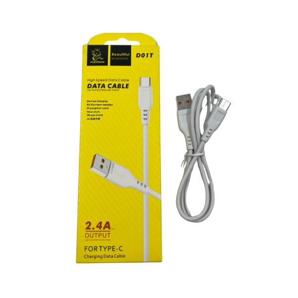 CABLES USB TIPO-C  D01T DENMEN BLANCO