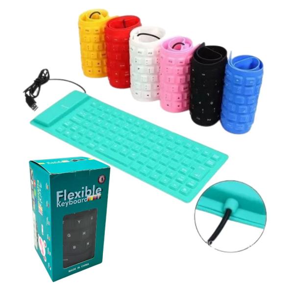 TECLADO FLEXIBLE CON CONEXION USB MIX COLOR