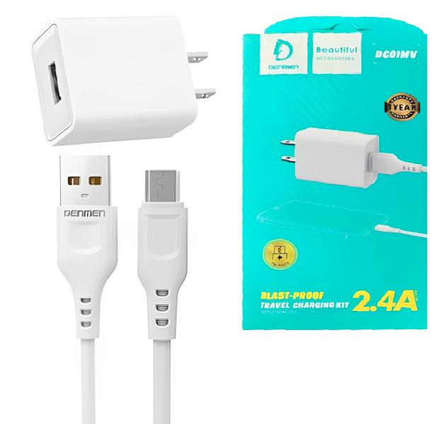 CARGADOR CUBO CASA  2.4A +CABLE MICRO DC01MV BLANCO
