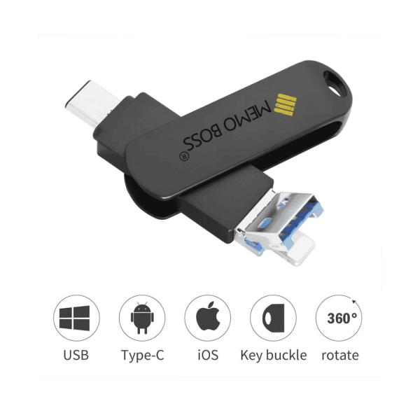 LLAVE MAYA  USB PORTATIL  4 EN 1 64GB 64 GB GRIS