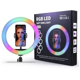 ARO DE LUZ 30 CM CON HOLDER PARA TRIPODE CON CONTROL Y CONECTOR USB TAMA&Ntilde;O LEDS RABI + TRIPODE DE 2.1 MTS 30 CM