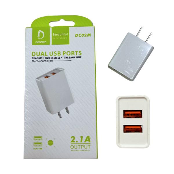 CARGADOR CUBO USB DUAL DC02M BLANCO