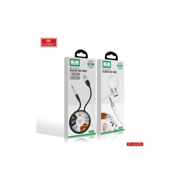 CABLES AUXILIAR 3.5 MM A TIPO C  1M CM ET-AUX55  EARLDOM BLANCO