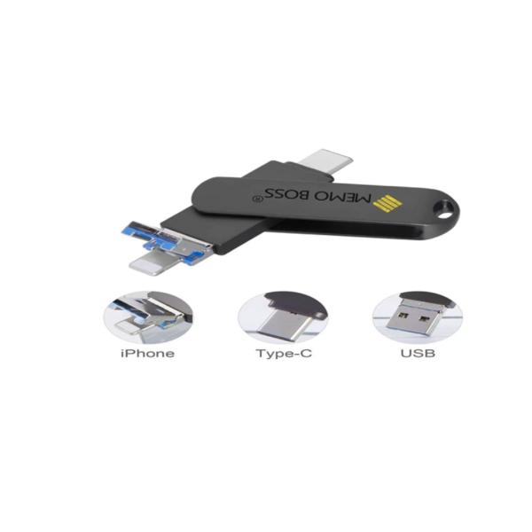 LLAVE MAYA  USB PORTATIL  4 EN 1 32GB 32GB GRIS