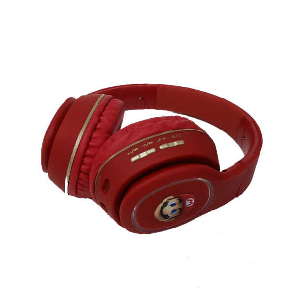 AUDIFONOS MANOS LIBRES BLUETOOTH STEREO MP3 WIRELESS 750D DISE&Ntilde;O MARIO ROJO