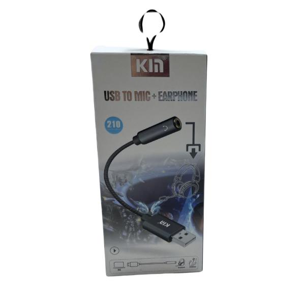 ADAPTADOR AUXILIAR  TIPO USB A CONECTOR 3.5 MM KY210