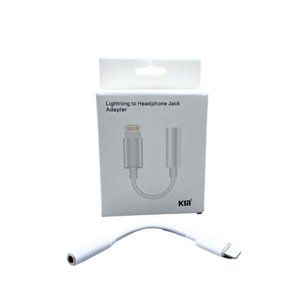 ADAPTADOR  DE 3.5 MM Y  LIGHTNING IPHONE MODELO  KY179 BLANCO
