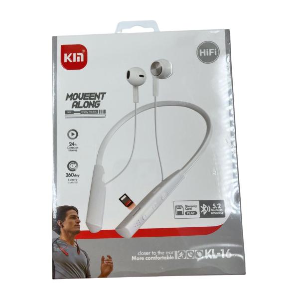 AUDIFONOS MANOS LIBRES BLUETOOTH DEPORTIVO KL16 MIX BLANCO