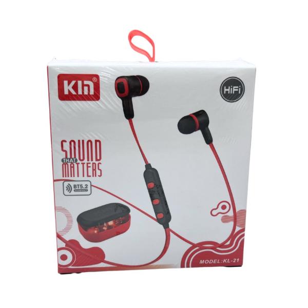 AUDIFONOS MANOS LIBRES BLUETOOTH DEPORTIVO KL21 ROJO
