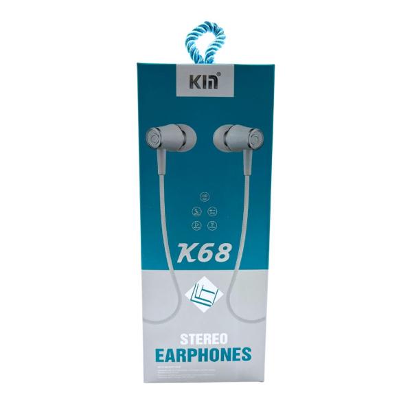 AUDIFONOS MANOS LIBRES CON CABLE K68 BLANCO