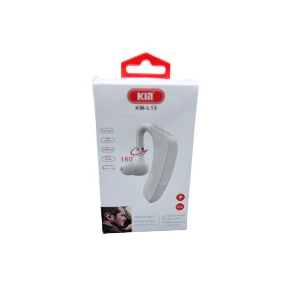 AUDIFONOS MANOS LIBRES BLUETOOTH MONO KM-L15 BLANCO