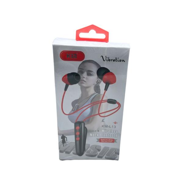 AUDIFONOS MANOS LIBRES BLUETOOTH DEPORTIVO KM13 ROJO